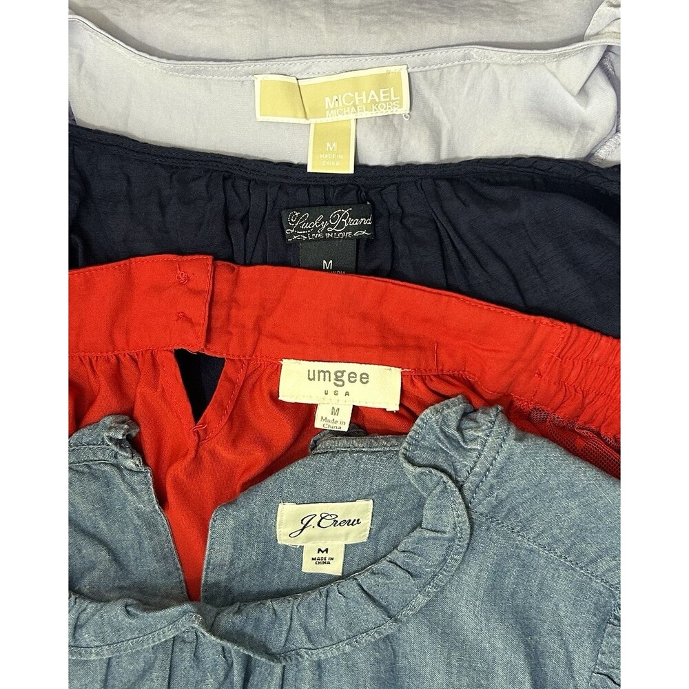 Michael Kors Lucky Brand J.Crew Umgee Bundle Lot Of 4 Blouses Boho Hippie Casual